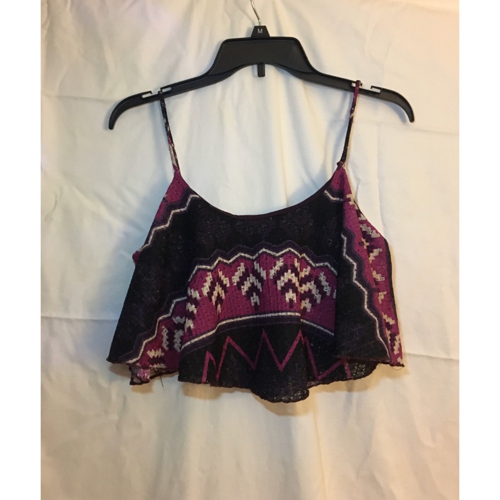 Purple patterned crop top